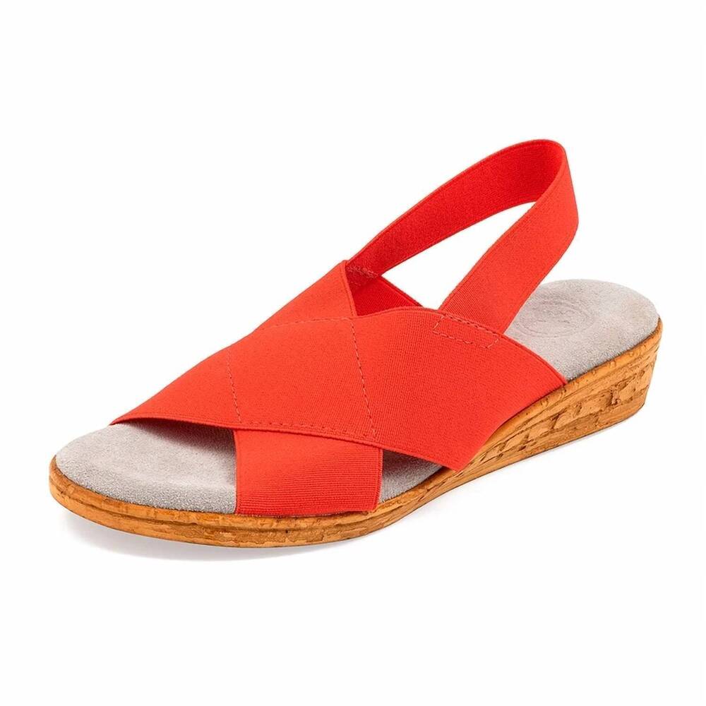 NEW CHARLESTON SHOE CO. women's atlantic solid sling back stretch sandal in pimi